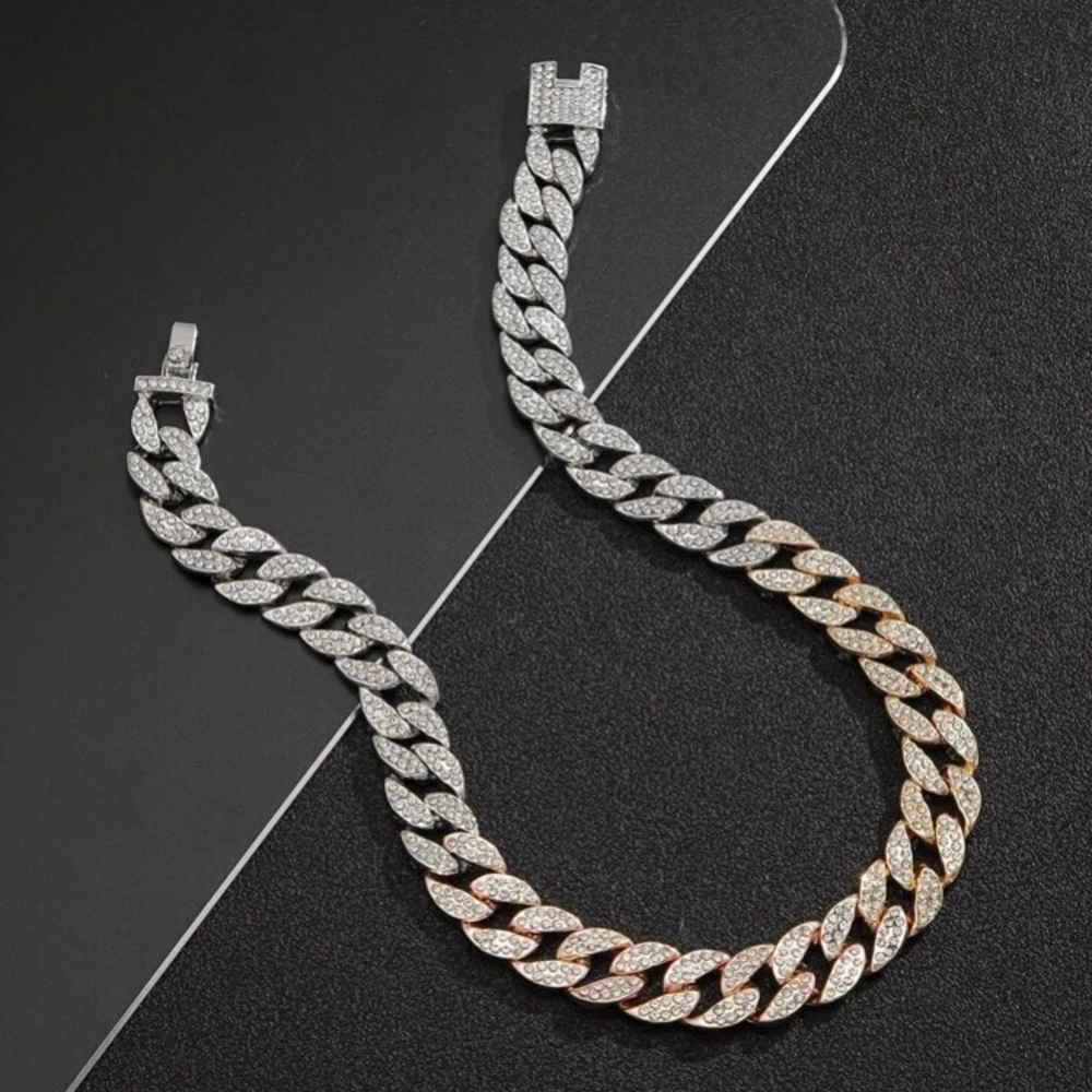 Men Rhinestone Chain Necklace